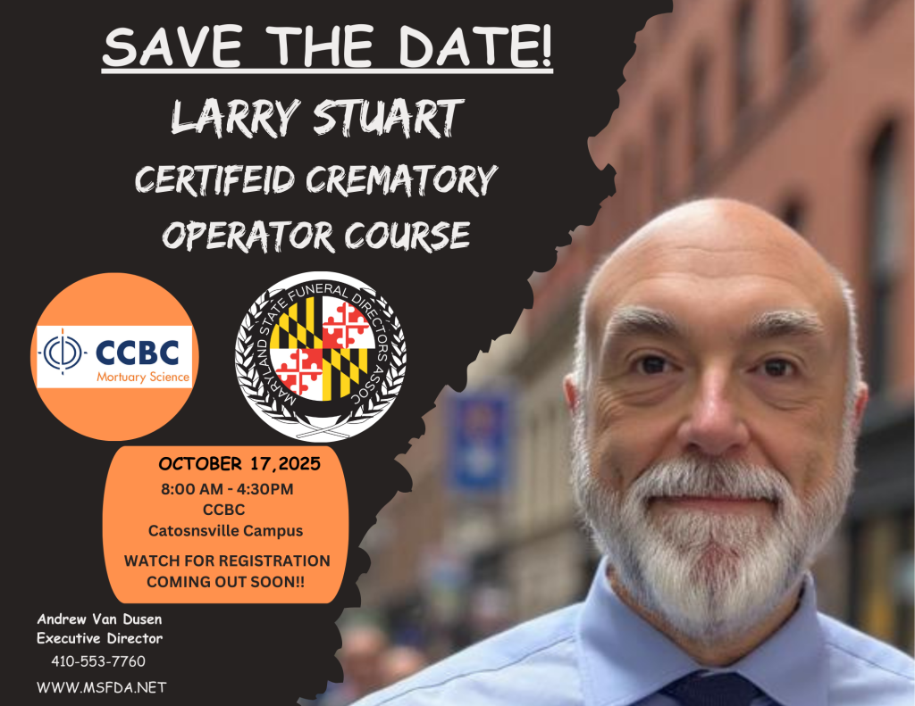 Certified Crematory Operator Course - Maryland State Funeral Directors